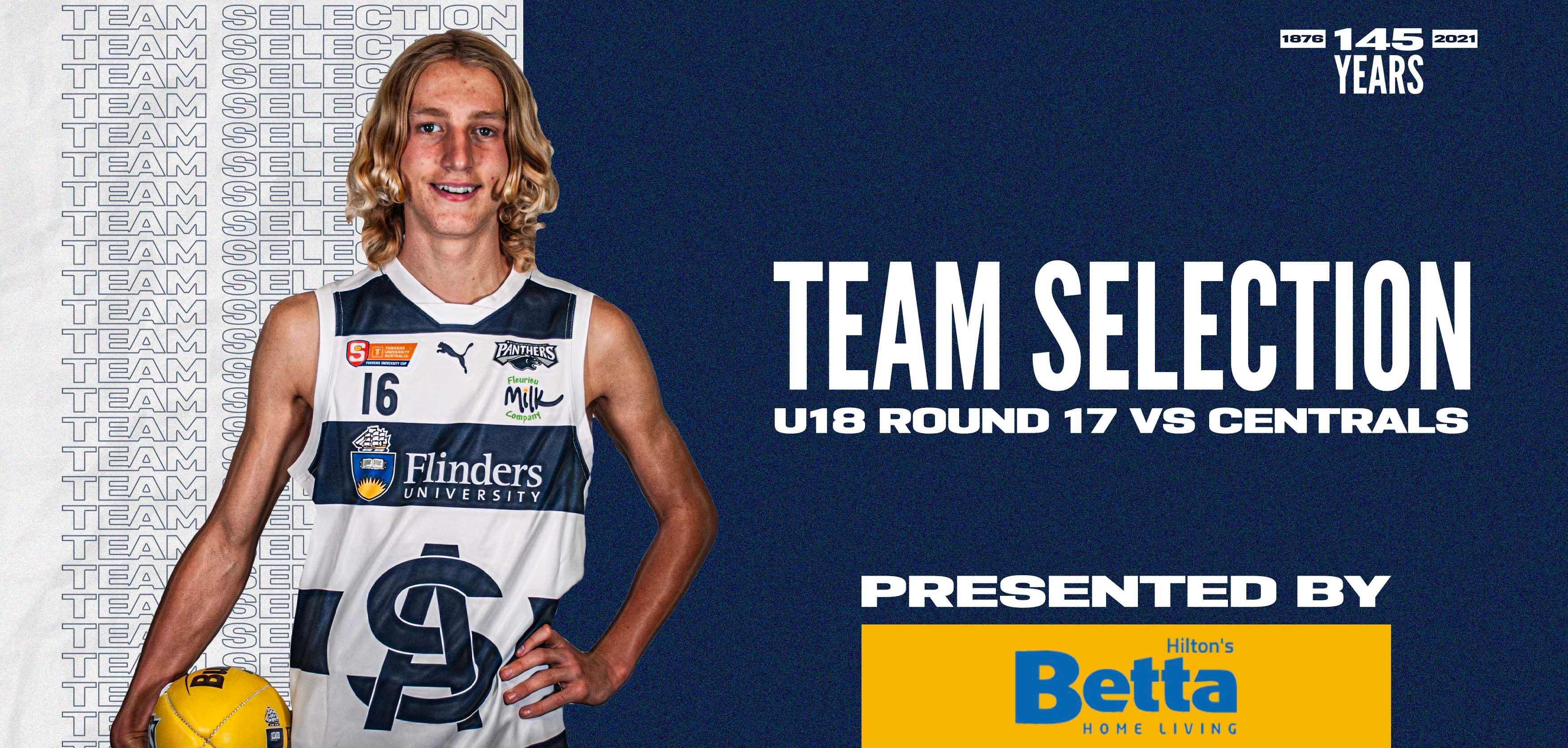 BETTA Team Selection: Under-18 Round 17 vs Central District BETTA Team Selection: Under-18 Round 17 vs Central District